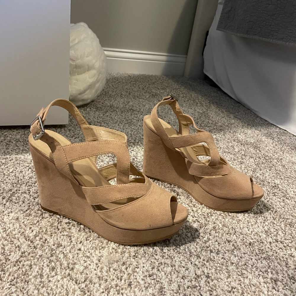Nordstrom BP. Nude Suede Wedges